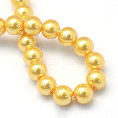 Baking Paint Pearlized Glass Pearl Round Bead Strands X-HY-Q003-6mm-56-1