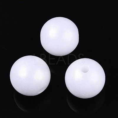 Rubberized Style Rainbow Opaque Acrylic Beads MACR-T010-14mm-08-01-1