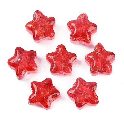 Transparent Spray Painted Frosted Glass Beads X2-GLAA-NH0003-01I-1