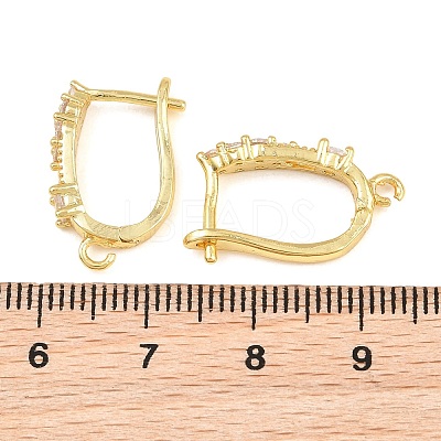 Brass Micro Pave Cubic Zirconia Hoop Earring Findings CU-CBAB5B4-01G-1