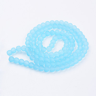 Baking Paint Transparent Glass Bead Strands GLAA-S031-8mm-21-1