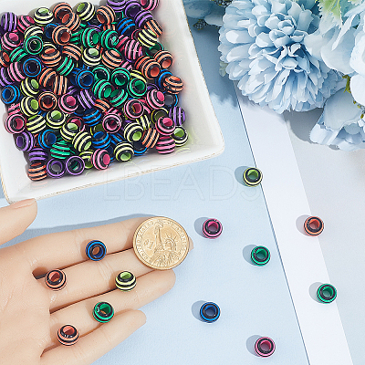 200Pcs Spray Painted Acrylic European Beads SACR-PA0001-13-1