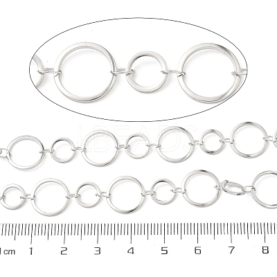 304 Stainless Steel Ring Link Chains CHS-G044-05P-03-1