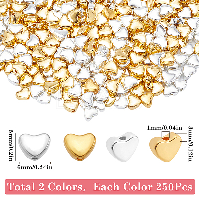 500Pcs 2 Colors Alloy Beads FIND-SP0002-21-1