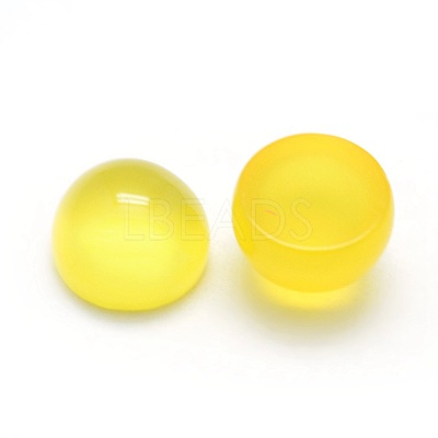Natural Yellow Agate Cabochons G-P393-R06-4mm-1