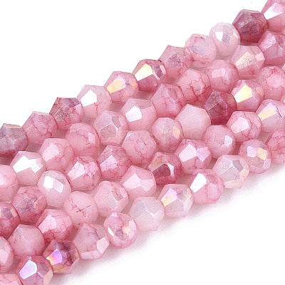 Ombre Effect Dyed Glass Beads Strands X-GLAA-T025-4mm-09B-1