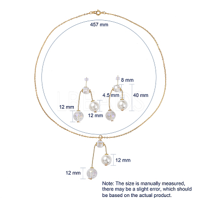 Pendant Necklaces and Ear Studs Jewelry Sets SJEW-JS01064-03-1