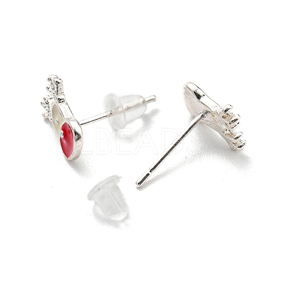 Christmas Theme Brass Stud Earrings LS-EJEW-D062-01I-S-1