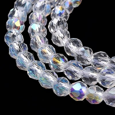 Electroplate Glass Beads Strands GLAA-H021-01A-AB01-1