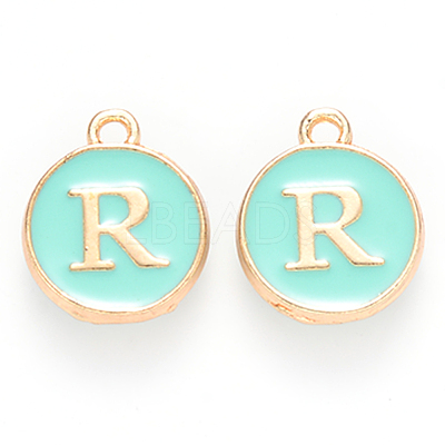 Golden Plated Alloy Enamel Charms X-ENAM-S118-05R-1