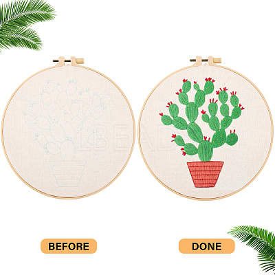 2 Sets 2 Styles DIY Embroidery Kits DIY-GF0009-97B-1