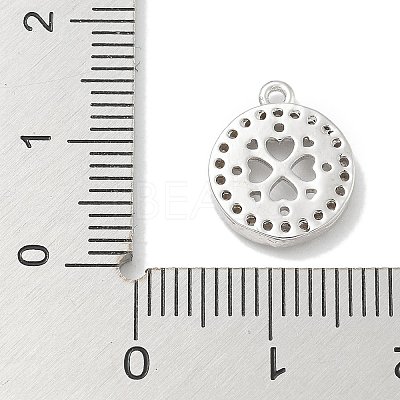 Rack Plating Brass Micro Pave Clear Cubic Zirconia Pendant Cabochon Setttings LS-KK-L224-048P-1