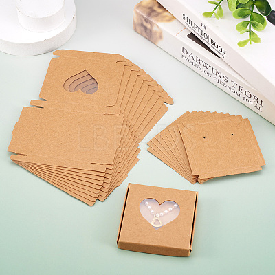 Square Kraft Paper Jewelry Storage Boxes CON-TAC0001-04B-1
