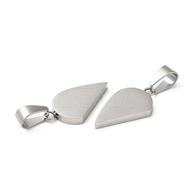 Non-Tarnish 304 Stainless Steel Split Pendants STAS-E195-03P-1
