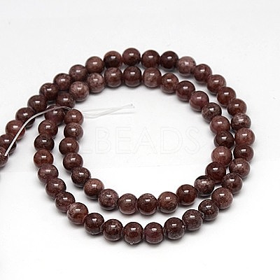 Natural Yellow Jade Beads Strands G-G598-8mm-YXS-09-1