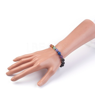 Natural Mixed Stone Stretch Bracelets BJEW-JB03945-02-1
