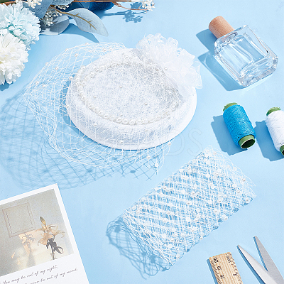 Polyester Mesh Ribbons for Bridal Headwear AJEW-WH0518-73A-1