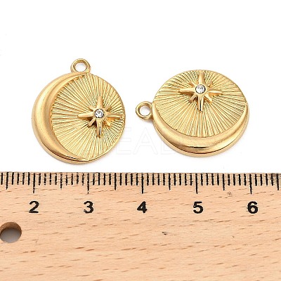304 Stainless Steel Crystal Rhinestone Pendant X-STAS-U047-25G-1