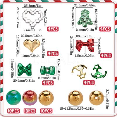 Christmas Theme Acrylic Beads Set OACR-SP0001-20B-1