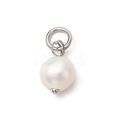10Pcs 2 Colors Natural Cultured Freshwater Pearl Potato Charms PALLOY-JF03920-1