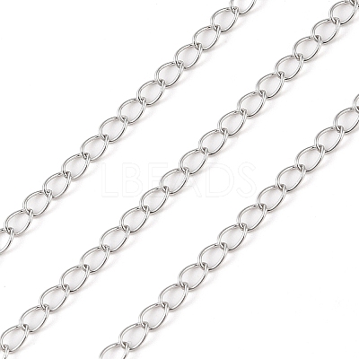 Anti-Tarnish Rhodium Plated 925 Sterling Silver Curb Chains STER-E072-01P-01-1