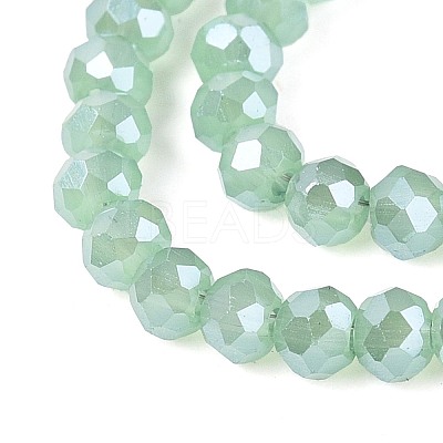 Electroplate Imitation Jade Glass Beads Strands EGLA-J025-F08-1