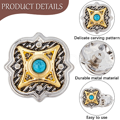 10Pcs Antique Silver Alloy Decorative Rivets BUTT-GF0004-22A-1