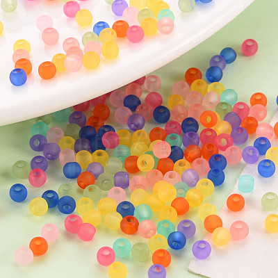 Frosted Transparent Acrylic Beads X-MACR-S371-11A-1