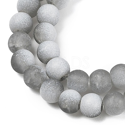 Frosted Crackle Glass Beads Strands GLAA-U001-8mm-M06-1