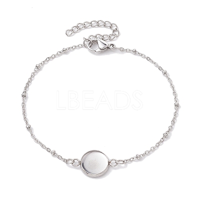 2Pcs 2 Colors 304 Stainless Steel Satellite Chain Bracelet Makings BJEW-JB10587-1
