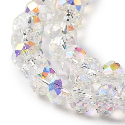AB Color Plated Transparent Electroplate Beads Strands EGLA-H104-06I-1