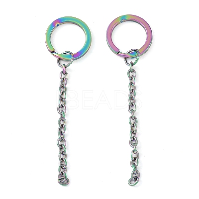 Ion Plating(IP) 304 Stainless Steel Split Key Ring Clasps X1-STAS-L226-009A-M-1