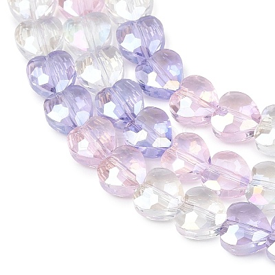 Electroplate Transparent Glass Beads Strands GL-CBADAFE-01C-1