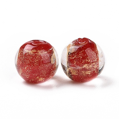 Handmade Gold Foil Glass Beads LAMP-C004-03B-1
