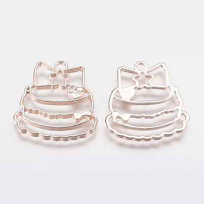 Alloy Open Back Bezel Pendants PALLOY-P166-18RG-1