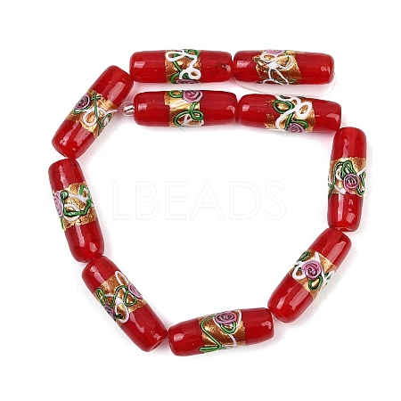 Handmade Foil Glass Beads LAMP-K039-36G-1