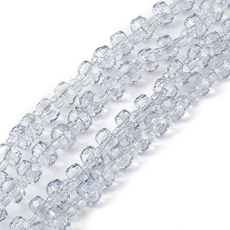 Transparent Electroplate Glass Beads Strands EGLA-F153-PL02-1