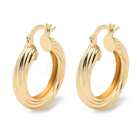 Brass Hoop Earrings for Women EJEW-E295-01KCG-1
