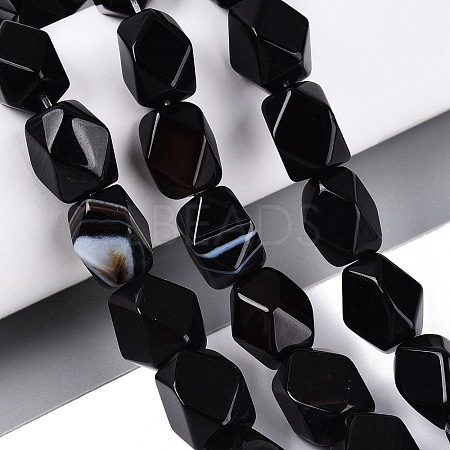 Natural Black Agate Beads Strands GG-N361-06A-07-1