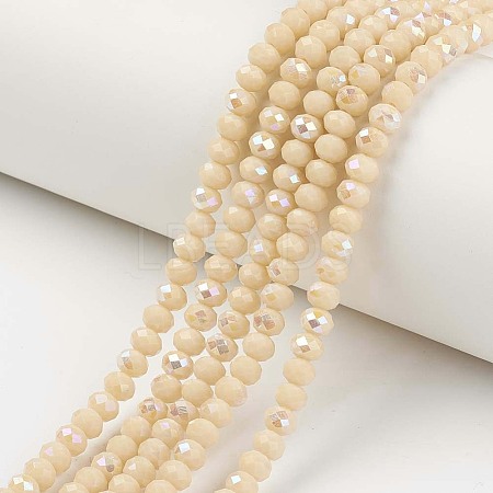 Electroplate Opaque Solid Color Glass Beads Strands EGLA-A034-P8mm-L14-1
