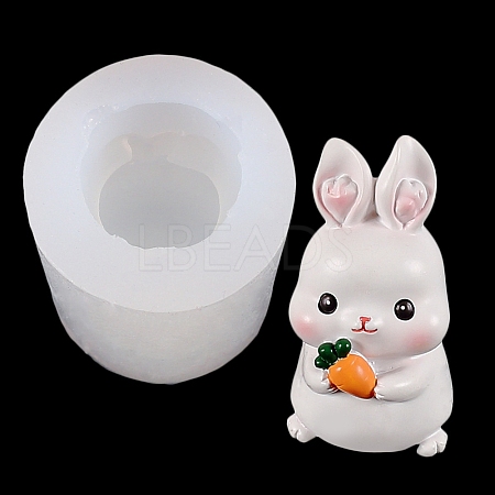 DIY Easter Rabbit Figurine Display Silicone Molds DIY-G070-01A-1