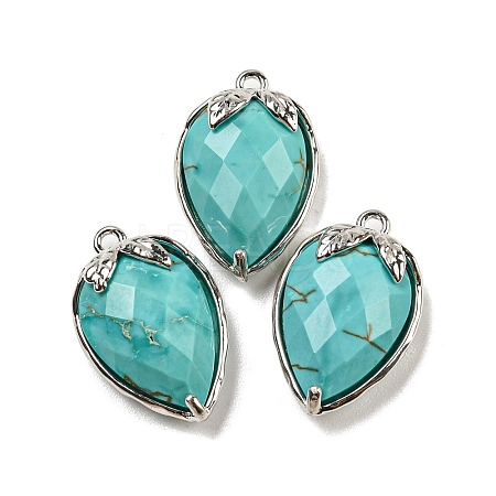 Natural Turquoise Faceted Pendants G-M431-06P-08-1