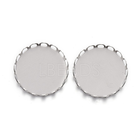 Tarnish Resistant 304 Stainless Steel Cabochon Settings STAS-P249-16C-P-1