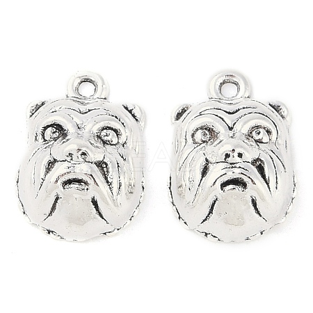 Tibetan Style Alloy Puppy Pendants TIBEP-Q043-262-RS-1