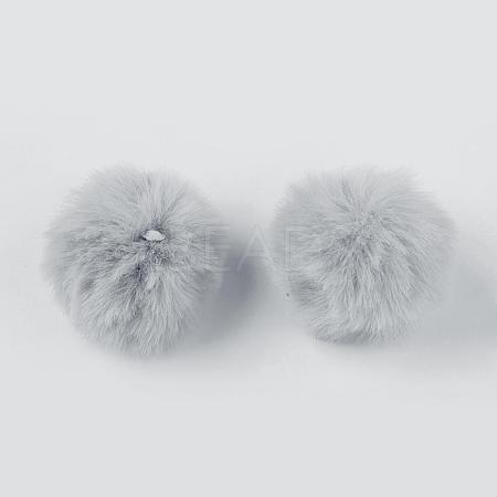 Handmade Faux Rabbit Fur Pom Pom Ball Covered Pendants WOVE-F021-A09-1