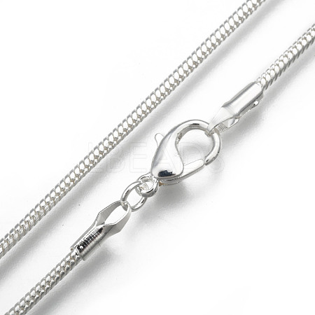 Brass Round Snake Chain Necklace Making NJEW-BB10864-20-1