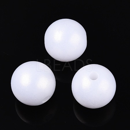 Rubberized Style Rainbow Opaque Acrylic Beads MACR-T010-14mm-08-01-1