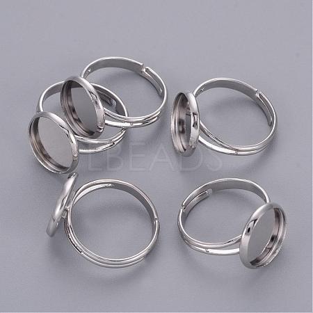 Adjustable Platinum Brass Finger Ring Findings Pad Ring Bases X-J2673062-P-NF-1