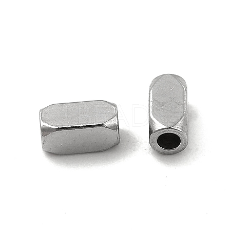 Non-Tarnish 304 Stainless Steel Cuboid Beads STAS-P319-10P-1