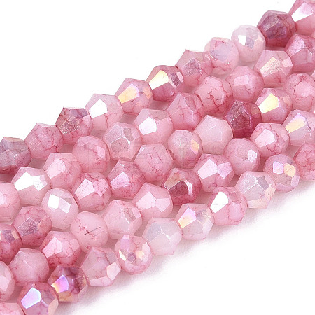 Ombre Effect Dyed Glass Beads Strands X-GLAA-T025-4mm-09B-1